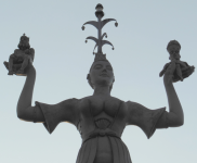 Hafenfigur Imperia und Pegel Bodensee